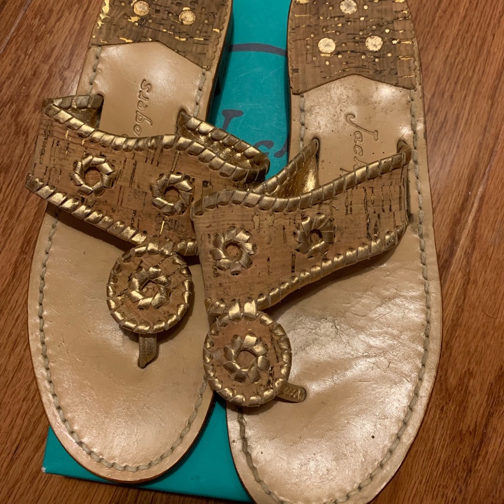 Napa Valley Jack Rogers Sandals-Gold and Cork